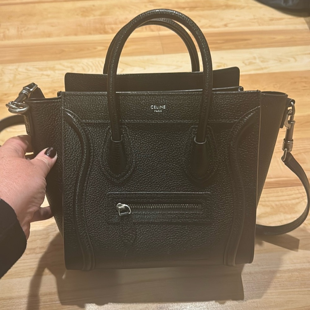 Celine Nano Luggage Bag in Black